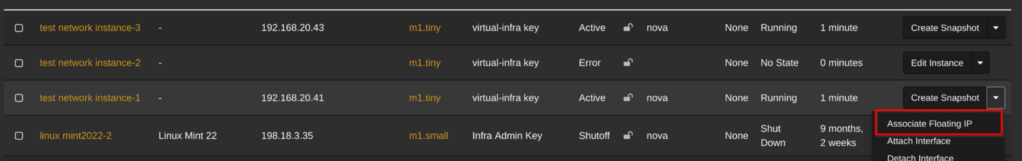 Allocate Floating IP