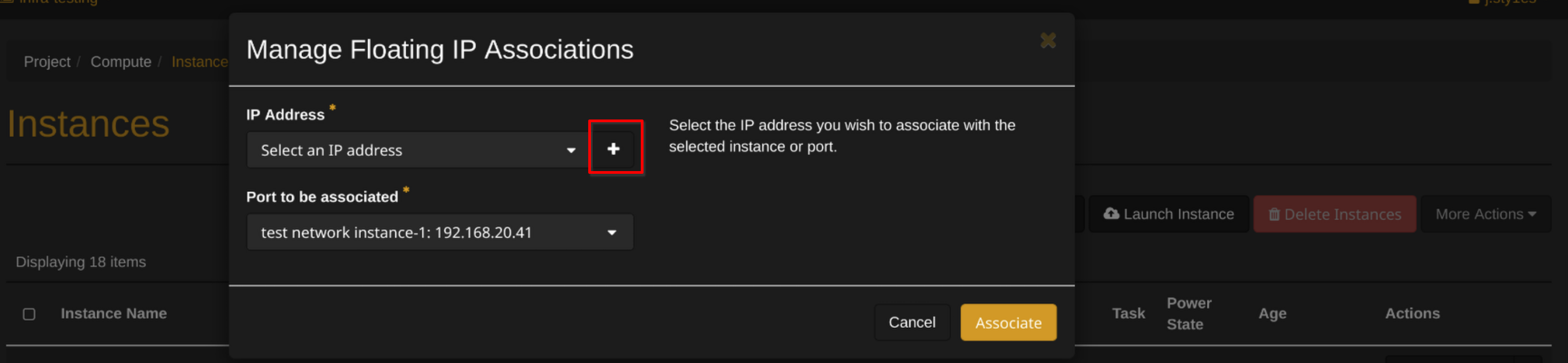 Allocate Floating IP